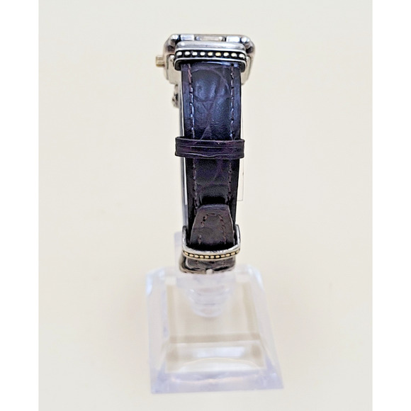 STERLING SILVER Ecclissi 22490 Case Turquoise Dial Square Dress Watch Vtg main image 5